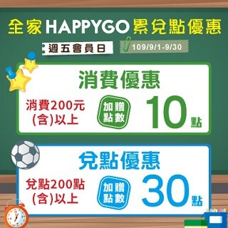 週五要開心~就到全家拿30點！