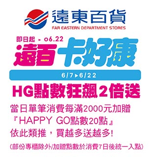 HAPPY GO點數狂飆2倍送