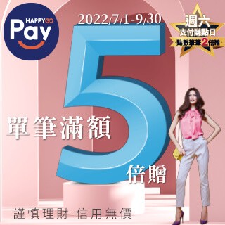 刷Pay聰明賺點　單筆滿額５倍贈　分期、綁卡再加碼