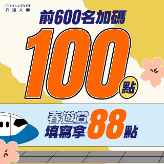 【春遊賞】填寫拿88點，前600名加碼100點!