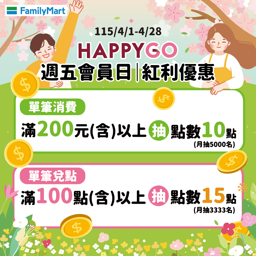 4月週五全家會員日 紅利優惠!